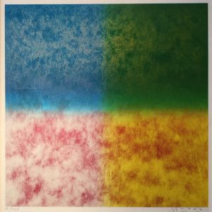百瀬寿『Square-Reversible, Gold and Metallic  Maｇenｔa thru Metallic Blue and Yellow 』