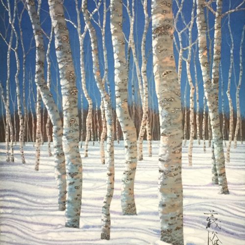 鎌田義裕『白樺雪景』