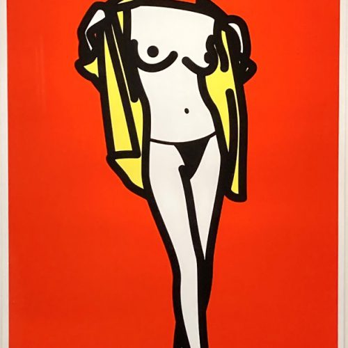ジュリアン・オピー『woman taking off mans shirt』