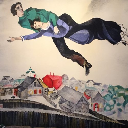 シャガール『空の上の二人』