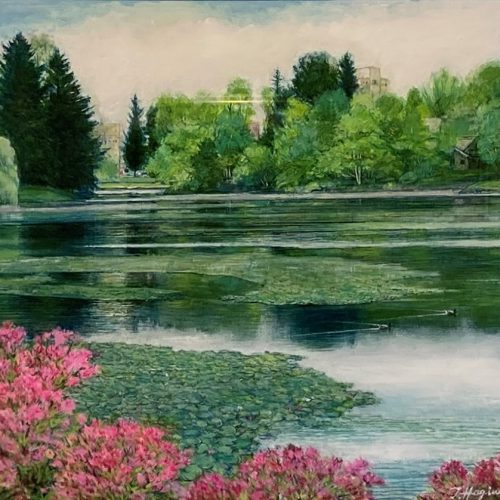 萩原常良「池橋の花」