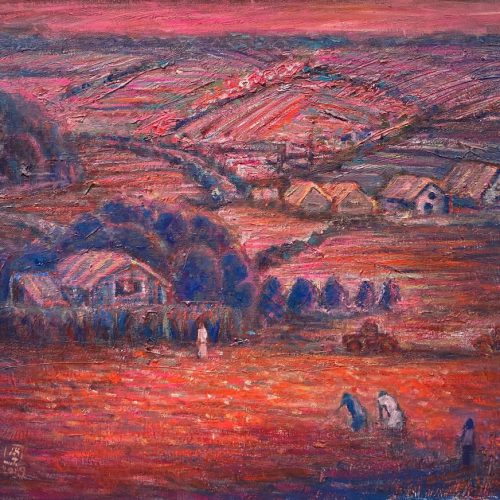 盛本学史『丘の風景・夕暮山』